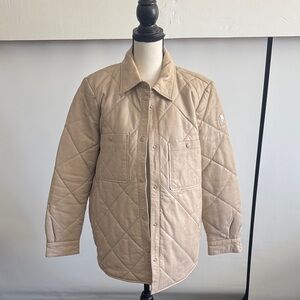 Stylish Beige Quilted Leather Jacket